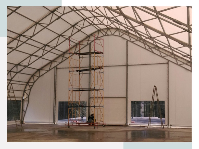 Шатровые ангары в Приморско-Ахтарске
